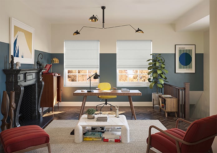 Melrose (Blackout), Soft White - Motorised Roman Blind - Image 8